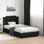 vidaXL Bedframe met hoofdbord bewerkt hout zwart 75x190 cm, Eenpersoons, Verzenden, Zwart, Nieuw