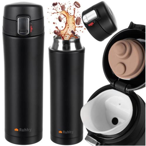 Ruhhy Thermosbeker 440ml - Dubbelwandig - Lekvrij - Mat Z..., Huis en Inrichting, Keuken | Keukenbenodigdheden, Nieuw, Ophalen of Verzenden