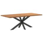 vidaXL Eettafel met natuurlijke rand massief eikenhout, Huis en Inrichting, Tafels | Eettafels, Verzenden, Nieuw