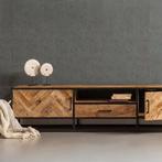 Tv-meubel Mangohout Gwenn 210 cm, Huis en Inrichting, Kasten | Televisiemeubels, Verzenden, Nieuw, 200 cm of meer, Minder dan 100 cm