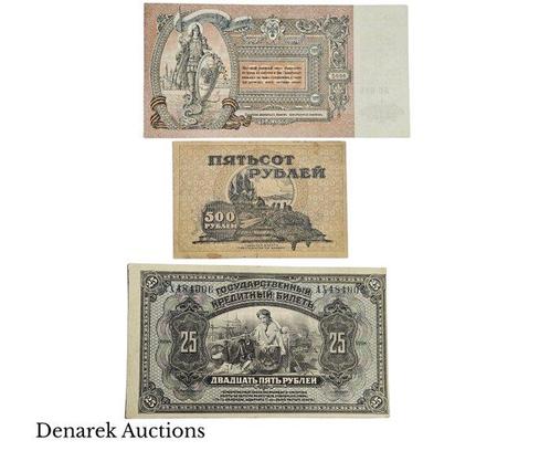 Rusland. - 3 banknotes - various dates (Zonder Minimumprijs), Postzegels en Munten, Munten | Nederland