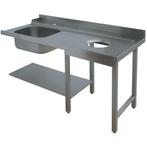 Aanvoertafel (Rechts) | RVS | 1 Spoelbak (Links) + Afvalgat, Verzenden, Nieuw in verpakking