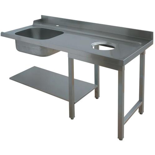 Aanvoertafel (Rechts) | RVS | 1 Spoelbak (Links) + Afvalgat, Zakelijke goederen, Horeca | Keukenapparatuur, Nieuw in verpakking