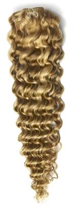 Remy Human Hair extensions curly 22 - blond 27/613, Nieuw