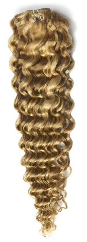 Remy Human Hair extensions curly 22 - blond 27/613, Sieraden, Tassen en Uiterlijk, Uiterlijk | Haarverzorging
