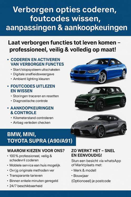 BMW & MINI Verborgen Opties Coderen | Foutcodes Uitlezen | A, Diversen, Overige Diversen, Nieuw
