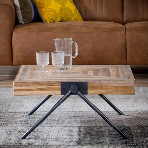 *WOONWINKEL* Vierkante Teakhouten Salontafel 70x70, Huis en Inrichting, Tafels | Salontafels, Nieuw, Verzenden