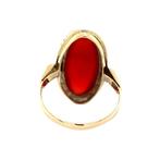 Gouden vintage ring met carneool 14 krt, Sieraden, Tassen en Uiterlijk, Ringen, Ophalen of Verzenden, Nieuw