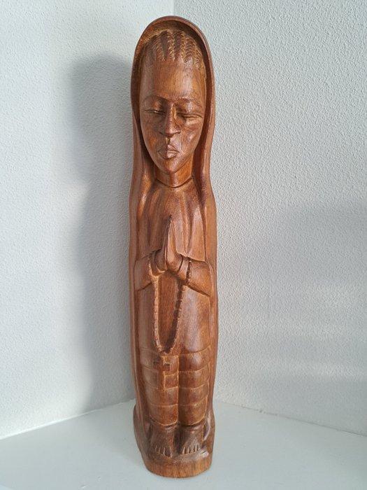 Beeld, Groot Maria beeld - 54 cm - Hout, Antiek en Kunst, Antiek | Boeken en Bijbels