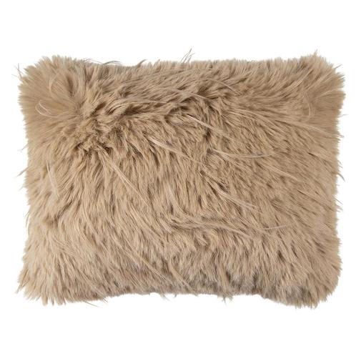 kussen teddy langhaar pluk cognac 35x45cm, Huis en Inrichting, Woonaccessoires | Overige, Verzenden