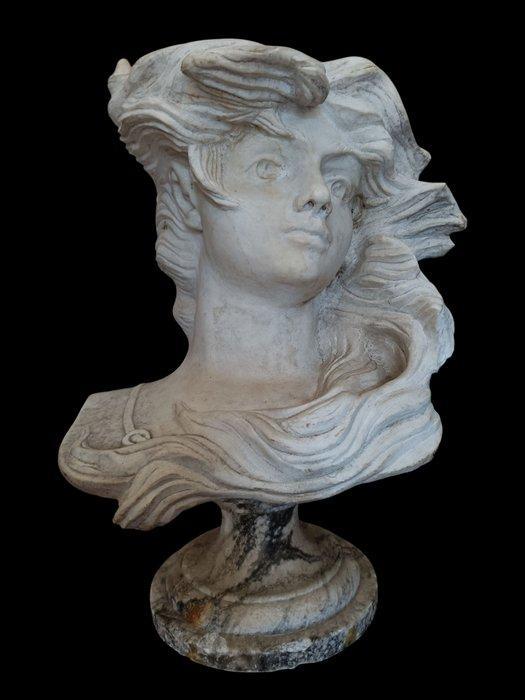Beeld, Donna con i capelli al vento - 42 cm - Marmer, Antiek en Kunst, Antiek | Keramiek en Aardewerk