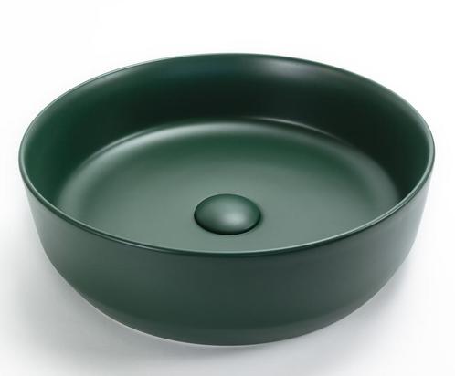 Gekleurde ronde waskom mat Jade groen, Huis en Inrichting, Badkamer | Badkamermeubels, Nieuw, Verzenden