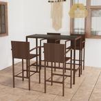 vidaXL 5-delige Tuinbarset poly rattan bruin, Tuin en Terras, Tuinsets en Loungesets, Verzenden, Nieuw, Rotan, 4 zitplaatsen