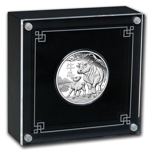 Lunar III - PROOF - Year of the Ox- 1/2 oz 2021, Postzegels en Munten, Munten | Oceanië, Losse munt, Zilver, Verzenden