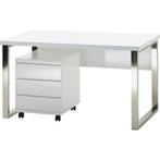MCA furniture Bureau Sydney hoogglans-wit, breedte 140 cm, Nieuw, Verzenden