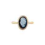 Gouden vintage ring met onyx camee 14 krt, Ophalen of Verzenden, Nieuw