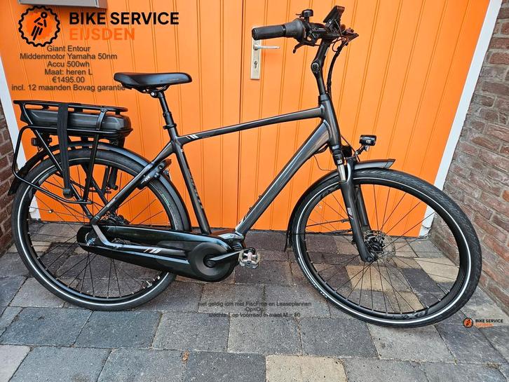 Giant Entour E-bike herenfiets, Fietsen en Brommers, Elektrische fietsen, Gebruikt, 55 tot 59 cm, Giant, 50 km per accu of meer