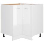 Hoekonderkast Wit Hoogglans - Retourdeal! 35% Korting, 75 cm of meer, Wit, Nieuw, Minder dan 100 cm