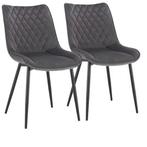 Set van 2 Eetkamerstoelen – Kunstleer, Rugleuning en Metaal, Verzenden, Nieuw
