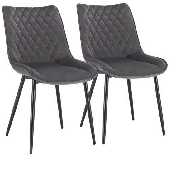 Set van 2 Eetkamerstoelen – Kunstleer, Rugleuning en Metaal, Huis en Inrichting, Stoelen, Nieuw, Verzenden