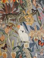 300x280 cm! Interieurstof met papegaaien cacatua en