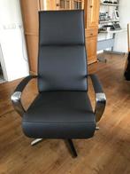 Leren relaxfauteuil met stalen frame - bruin leer, Huis en Inrichting, Fauteuils, Nieuw, Ophalen of Verzenden, Industrieel, 50 tot 75 cm
