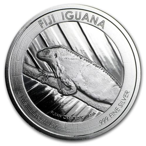 Fiji Iguana 1 oz 2016 (75.000 oplage), Postzegels en Munten, Munten | Oceanië, Losse munt, Zilver, Verzenden