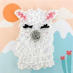 Knutselset - String-Art Lama Bergen - Wit/Pastel - Hobby DIY, Hobby en Vrije tijd, Ophalen of Verzenden, Nieuw