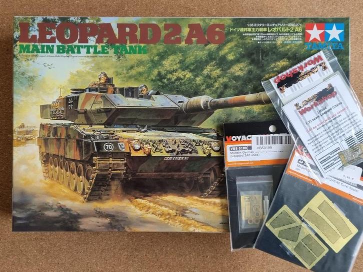 Tamiya 35271 Leopard 2A6 1:35 + 3 upgrades, Hobby en Vrije tijd, Modelbouw | Auto's en Voertuigen, Tamiya, Verzenden
