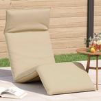 vidaXL Ligstoel inklapbaar 175x54x8,5 cm Oxford stof beige, Verzenden, Nieuw