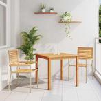 vidaXL Tuin Eetset 3 pcs Beige Poly riet, Verzenden, Nieuw, Rotan