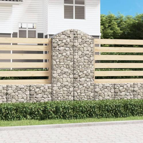 vidaXL Schanskorf gewelfd 100x50x180/200 cm gegalvaniseerd, Tuin en Terras, Bloembakken en Plantenbakken, 100 cm of meer, Nieuw