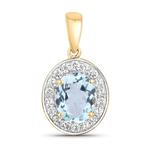 Hanger - 14 karaat Geel goud - 2.60ct. tw. Aquamarijn -