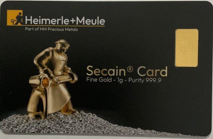 1 gram - Goud .999 - Heimerle + Meule (Zonder minimumprijs), Postzegels en Munten, Edelmetalen en Baren