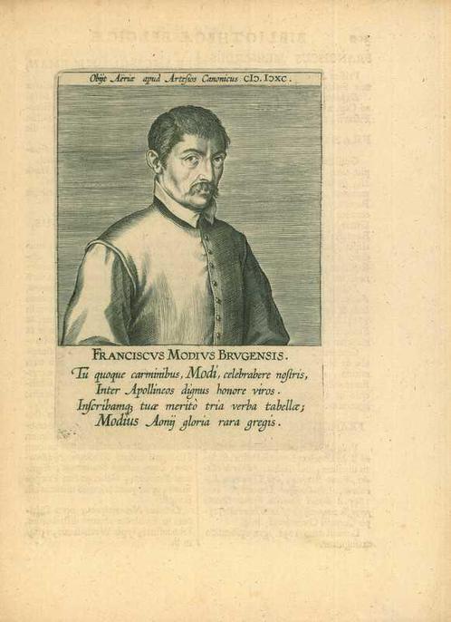 Portrait of Franciscus Modius, Antiek en Kunst, Kunst | Etsen en Gravures