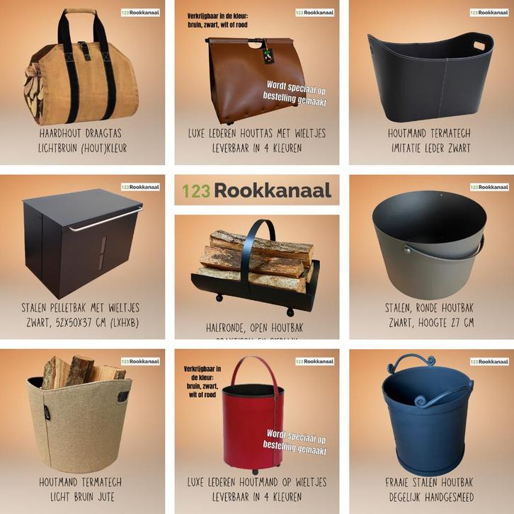 Mooie houtmand haardhout bak voordelig, Huis en Inrichting, Kachels, Vrijstaand, Nieuw, Hout, Ophalen of Verzenden