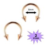 Fako Bijoux® - Circular Barbell Piercing - Hoefijzer Spike -, Verzenden, Nieuw