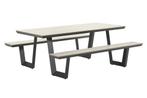 Garden Impressions Bell picknickset 200 x 178 cm. - Carbon, Tuin en Terras, Picknicktafels, Verzenden, Nieuw, Rond, Overige materialen