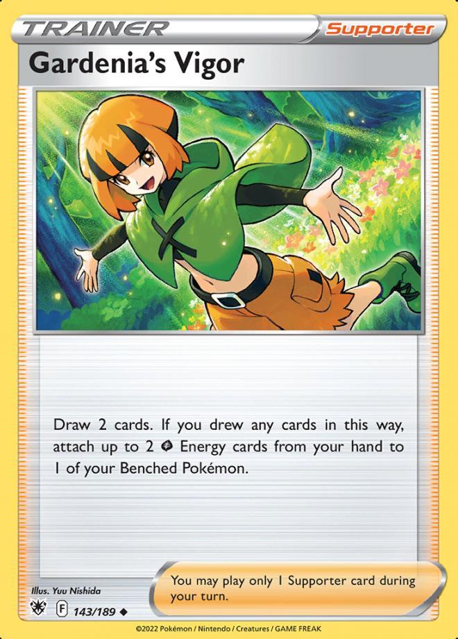 Gardenias Vigor 143/189 Astral Radiance, Hobby en Vrije tijd, Verzamelkaartspellen | Pokémon, Losse kaart, Nieuw, Foil, Ophalen of Verzenden