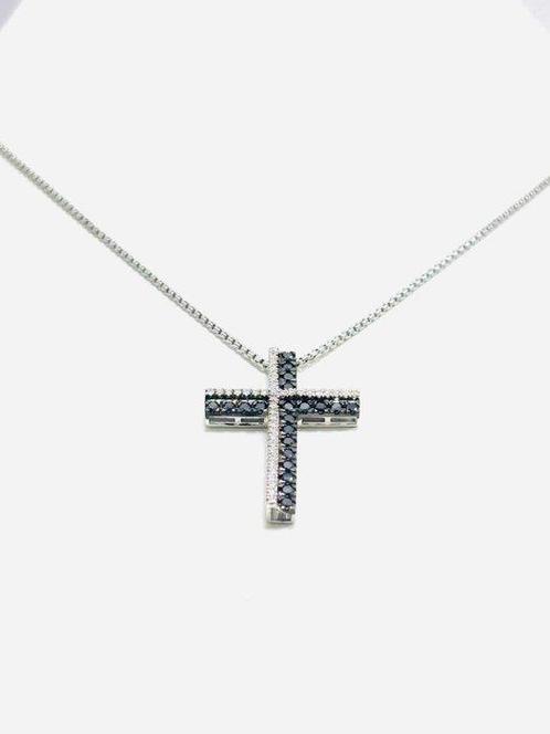 Ketting met hanger - 18 karaat Witgoud - 2.00ct. tw. Diamant, Sieraden, Tassen en Uiterlijk, Antieke sieraden