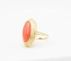 Ring - 18 karaat Geel goud Koraal, Sieraden, Tassen en Uiterlijk, Ringen, Nieuw