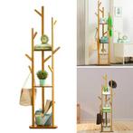 Bamboe Kapstok met 9 Haken – Vrijstaand met 3-Laags Plank, Huis en Inrichting, Woonaccessoires | Kapstokken, Verzenden, Nieuw