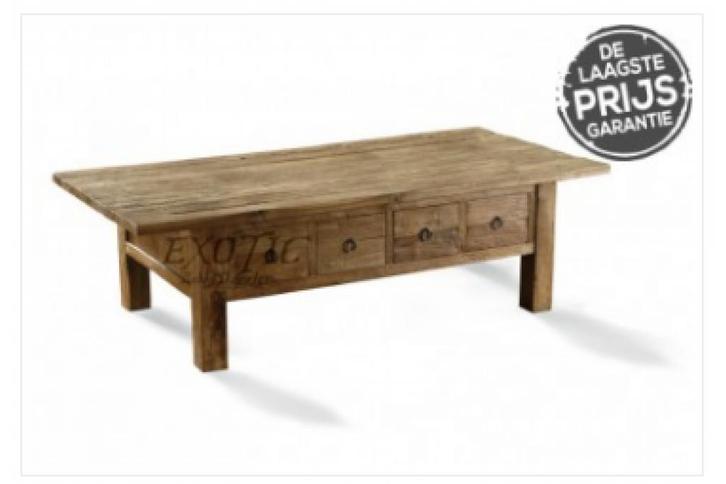 Salon tafel oud hout - 8 lades, Huis en Inrichting, Tafelonderdelen