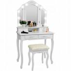 Witte Kaptafel met LED Spiegel | Tweedekansje | OP=OP, Huis en Inrichting, Tafels | Kaptafels, 100 tot 150 cm, Nieuw, Hout, 50 tot 100 cm