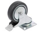 Zwenkwiel met rem - 75mm - 60kg - Grijs, Doe-het-zelf en Verbouw, Zwenkwielen, Ophalen of Verzenden, Nieuw