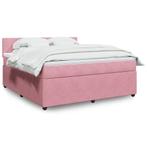 vidaXL Boxspring met matras fluweel roze 180x200 cm, Eenpersoons, Verzenden, Nieuw, 80 cm