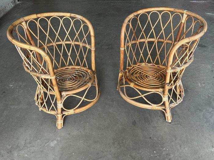 Fauteuil (2) - Bamboe, Rattan - Sedia rattan, Antiek en Kunst, Kunst | Designobjecten