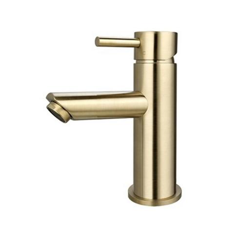 Wastafelmengkraan Sanilux Mia Opbouw Messing Geborsteld Goud, Doe-het-zelf en Verbouw, Sanitair, Kraan, Nieuw, Ophalen of Verzenden