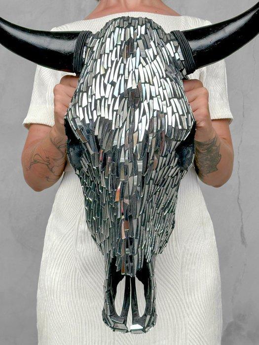 Geen minimumprijs - Adembenemende stierenkop met, Antiek en Kunst, Kunst | Designobjecten