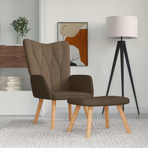 vidaXL Relaxstoel met voetenbank stof bruin, Huis en Inrichting, Fauteuils, Nieuw, Verzenden